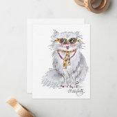 猫がパーティー ノートカード (正面/裏面インサイチュ)