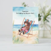 猫がビーチ サンキューカード (スタンド正面)