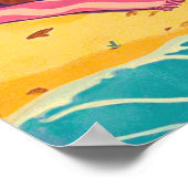 猫がビーチ ポスター (角)