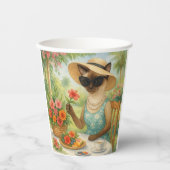 猫がピクニックに行く 紙コップ (正面)