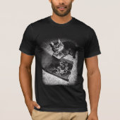 猫がピザを盗む 面白い 猫 Tシャツ (正面)