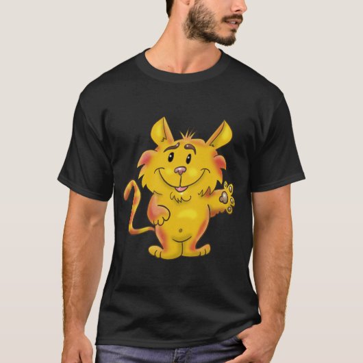 猫がフレンドリー手を振る Tシャツ (正面)