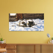 猫がベッドで寝る キャンバスプリント (インサイチュ (リビング))