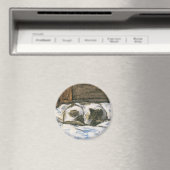 猫がベッドで眠るbyクロードモネ マグネット (インサイチュ (食洗機))