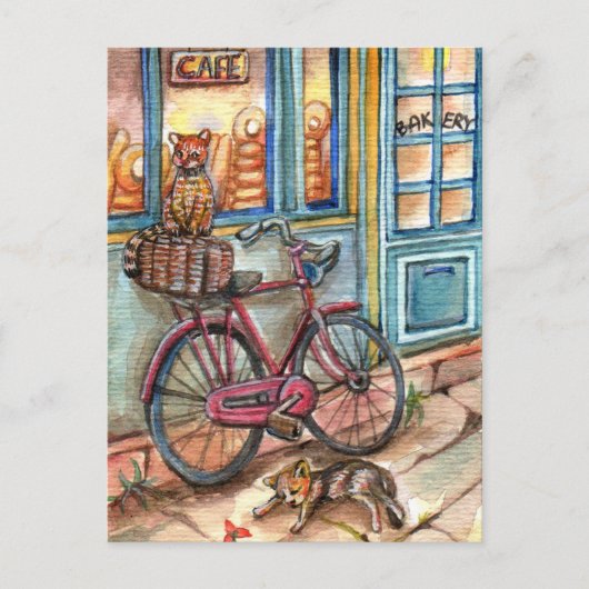 猫がベーカリー ポストカード (正面)