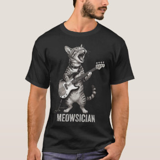 猫がベースギターを演奏する面白いミュージシャンだよ Tシャツ