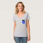 猫がポケットに隠れる Tシャツ (正面フル)