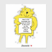 猫がポスターを掲げる