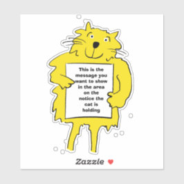 猫がポスターを掲げる シール