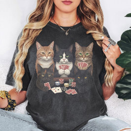 猫がポーカーをする面白いアートギフト Tシャツ