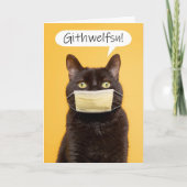 猫がマスクを使って話す顔 シーズンカード (正面)