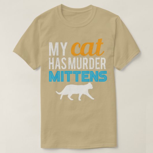 猫がミトン殺しをした Tシャツ (デザイン正面)