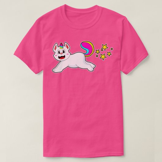 猫がユニコーン Tシャツ (デザイン正面)