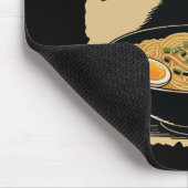 猫がラーメンを食べている マウスパッド (コーナー)