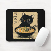 猫がラーメンを食べている マウスパッド (マウス)