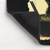 猫がラーメンを食べている マウスパッド (コーナー)