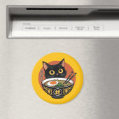 猫がラーメンを食べる マグネット (インサイチュ (食洗機))