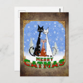 猫が三匹欲しメリーい ポストカード (正面/裏面)