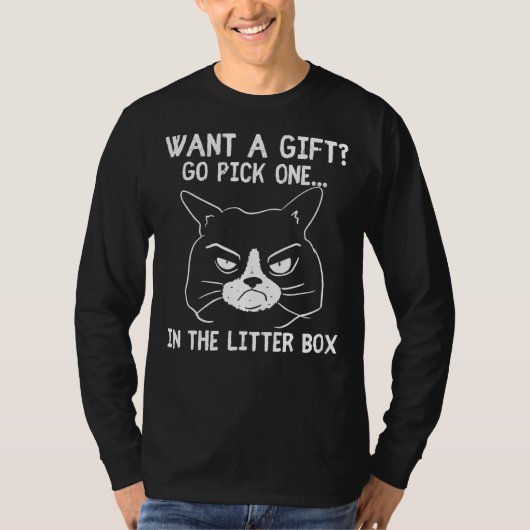 猫が不機嫌に機嫌が悪い朝の人々皮肉J Tシャツ (正面)