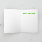 猫が不気味魔女のハロウィーンを歩く カード (内部)