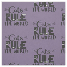 猫が世界を支配するトレンディーレタリング ファブリック