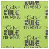 猫が世界を支配するトレンディーレタリング ファブリック (見本)