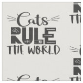 猫が世界を支配するトレンディーレタリング ファブリック (クローズアップ)