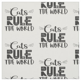 猫が世界を支配するトレンディーレタリング ファブリック