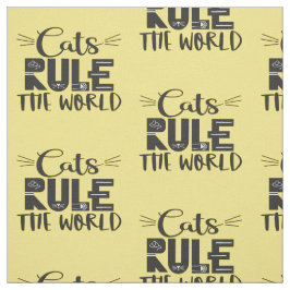 猫が世界を支配するトレンディーレタリング ファブリック