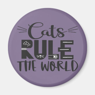 猫が世界を支配するトレンディーレタリング マグネット