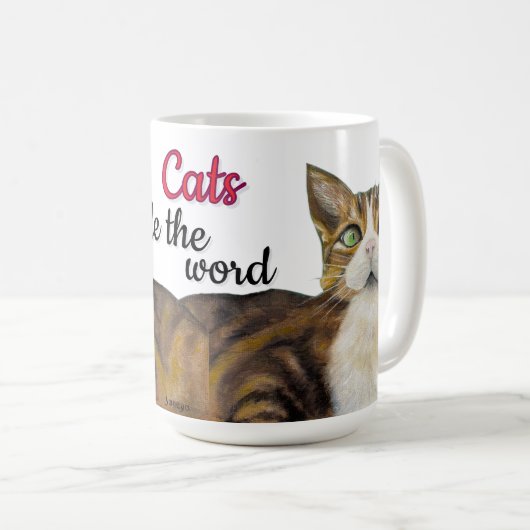 猫が世界を支配マグ コーヒーマグカップ (正面右)