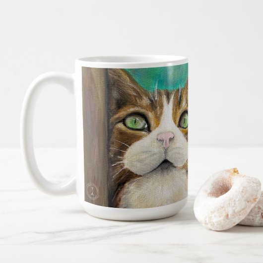 猫が世界を支配マグ コーヒーマグカップ (ドーナツ)