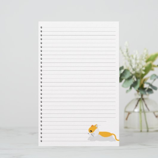 猫が並ぶ文房具 便箋 (スタンド正面)