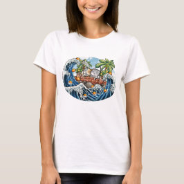 猫が中国のオレンジを投げる Tシャツ