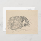 猫が丸まってエドワード・マネに寝ていた。 ポストカード (正面/裏面)