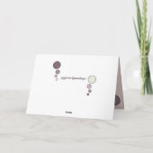 猫が丸まって眠っている写真グリーン紫の誕生日 カード (裏面)