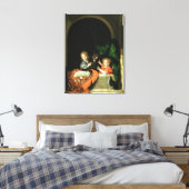 猫が二人の男の子を見ている キャンバスプリント (インサイチュ (寝室))