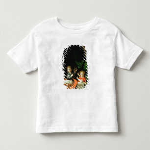 猫が二人の男の子を見ている トドラーTシャツ