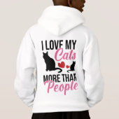 猫が人より好きな人 ネタTシャツ 男の子用 (裏面)