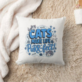 猫が人生を完璧にする 面白い猫好きTシャツ クッション (ブランケット)