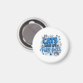猫が人生を完璧にする 面白い猫好きTシャツ マグネット (正面/裏面)