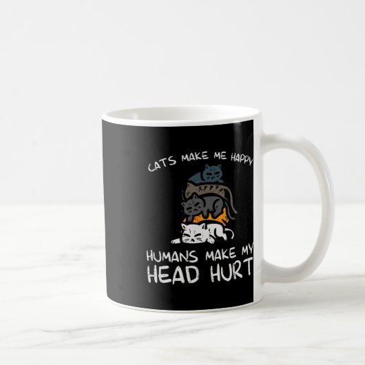 猫が人間を幸せに猫おもしろい毛皮ママパパ コーヒーマグカップ (右)