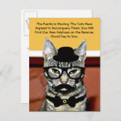 猫が今後の家族の動きを発表 案内ポストカード (正面/裏面)