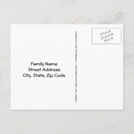 猫が今後の家族の動きを発表 案内ポストカード (裏面)