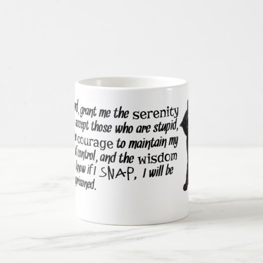 猫が付いているおもしろいな平静の祈りの言葉 コーヒーマグカップ (中央)