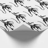 猫が付いているほうきの柄の魔法使い ラッピングペーパー (角)