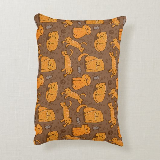 猫が付いているパターン アクセントクッション (裏面(縦))