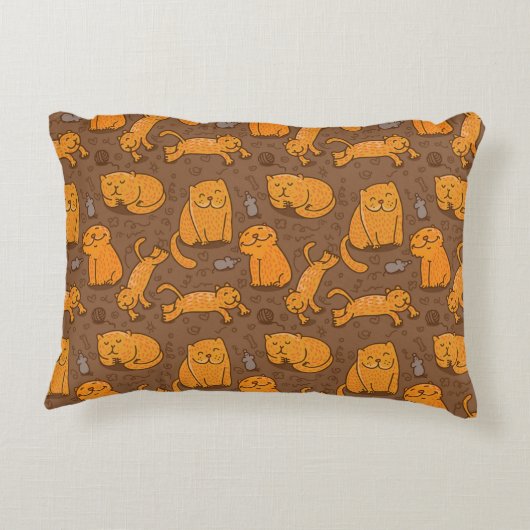 猫が付いているパターン アクセントクッション (裏面)