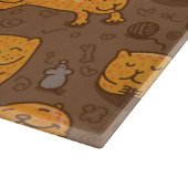 猫が付いているパターン カッティングボード (角)