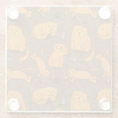 猫が付いているパターン ガラスコースター (裏面)